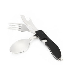 1PC Compact and lightweight Multifunctional Outdoor Folding Travel Camping Utensil Stainless Pocket Spoon Fork#FC28