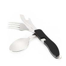 1PC Compact and lightweight Multifunctional Outdoor Folding Travel Camping Utensil Stainless Pocket Spoon Fork#FC28