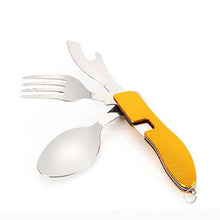 1PC Compact and lightweight Multifunctional Outdoor Folding Travel Camping Utensil Stainless Pocket Spoon Fork#FC28