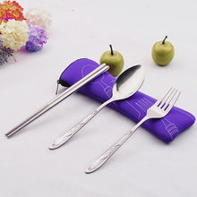 3PC Fork Spoon Travel Picnic Stainless Steel Cutlery Portable Camping #FC28