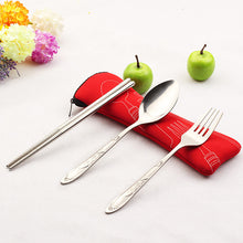 3PC Fork Spoon Travel Picnic Stainless Steel Cutlery Portable Camping #FC28